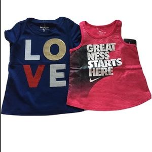 Lot Of 2 Osh Kosh & Nike Girls Toddler Top Size 3T